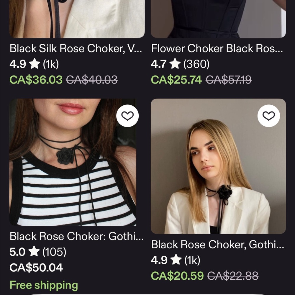 HANDMADE BLACK ROSE CHOKER - Picture 10 of 10